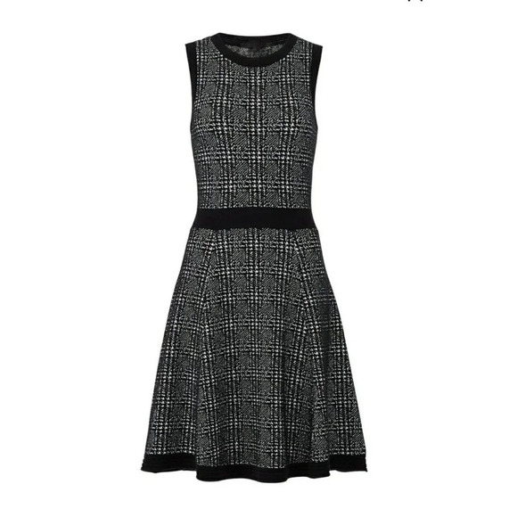 Kate Spade Out West Sleeveless Mod Plaid Sweater Dress Black/White Size XS - Picture 4 of 10